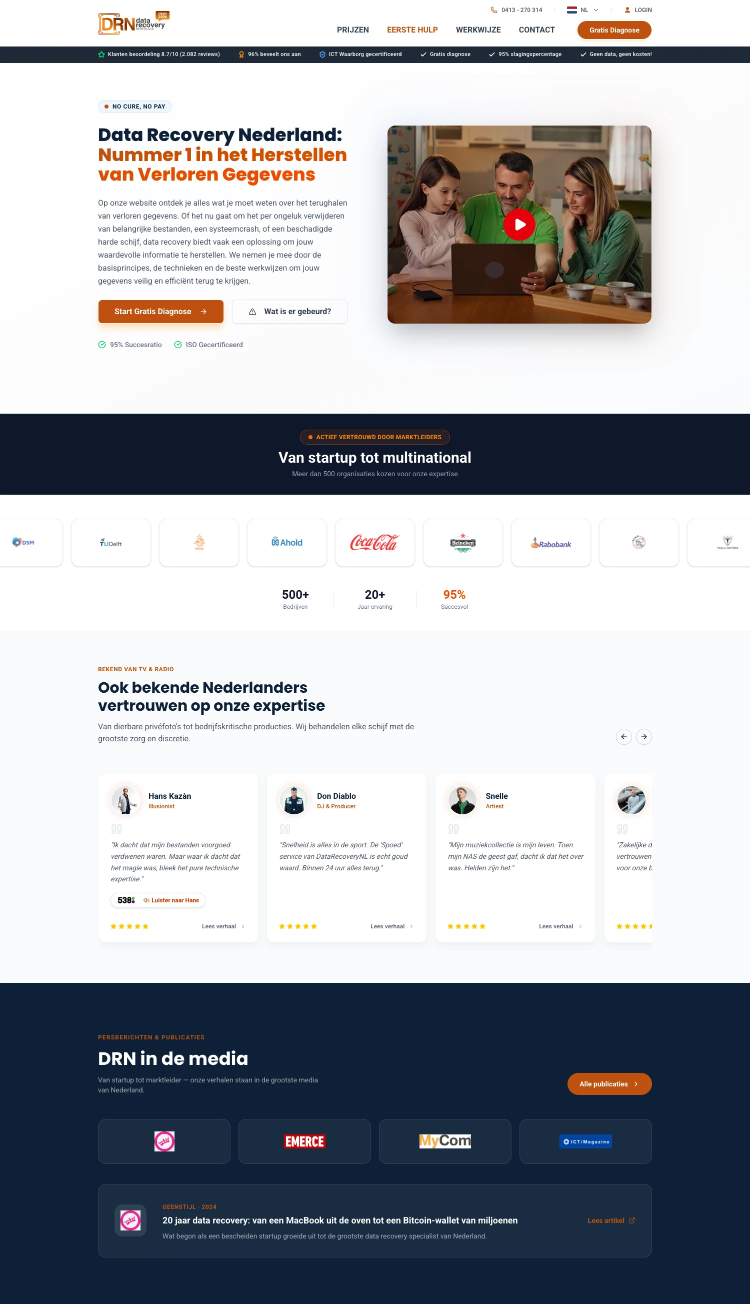 Data Recovery Nederland homepage